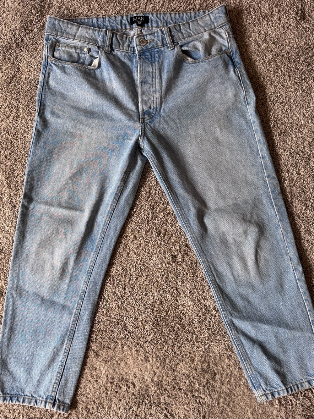 Boohoo Light Blue Relaxed Fit Men's Jeans